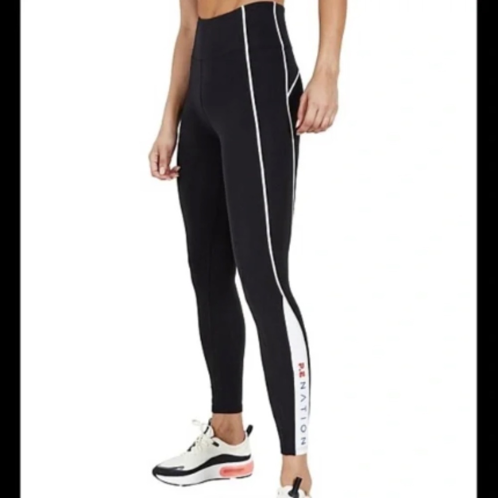 P.E Nation Direct Drive Leggings Black White M